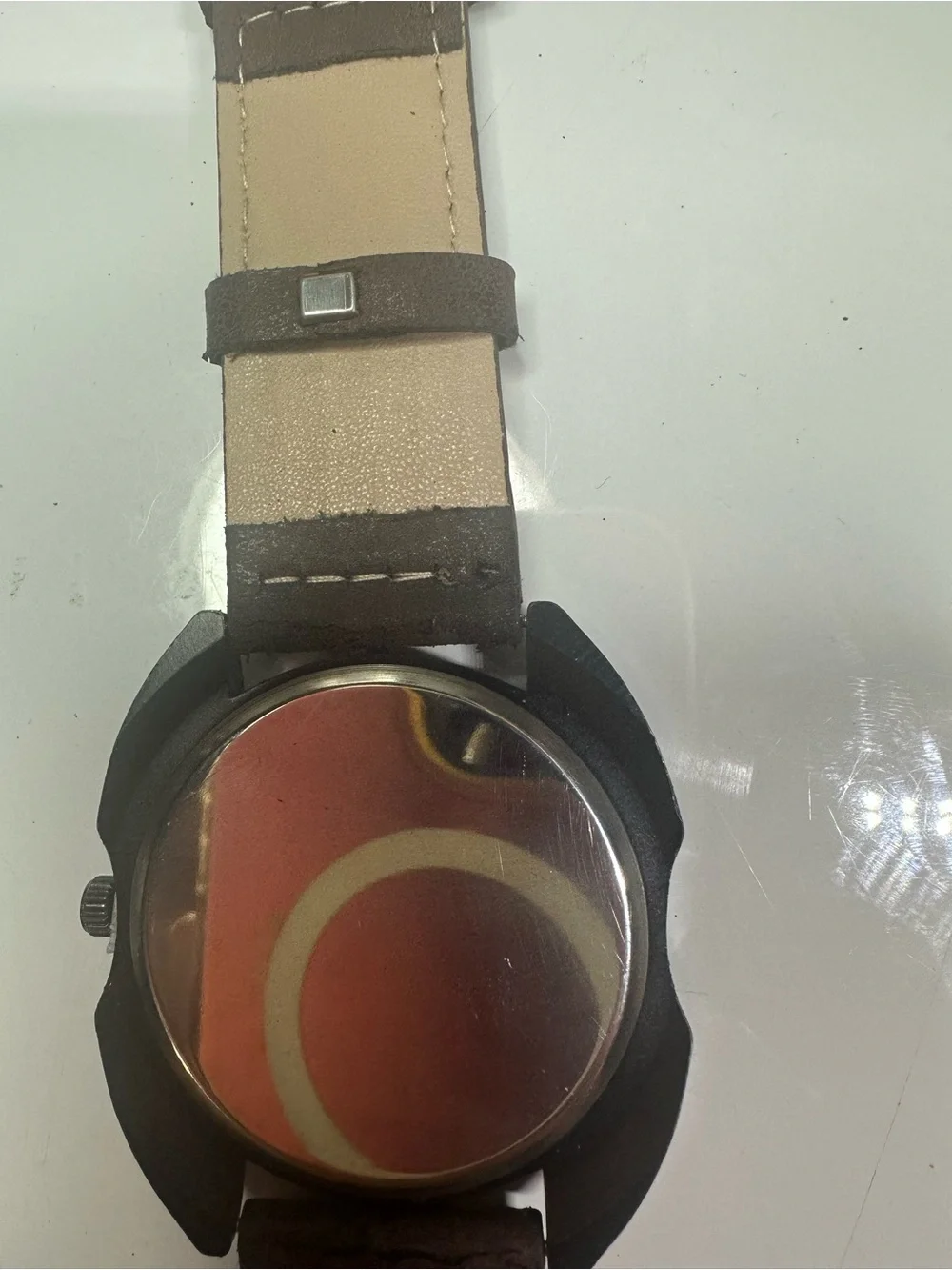Men's Black Case Cream Dial Watch